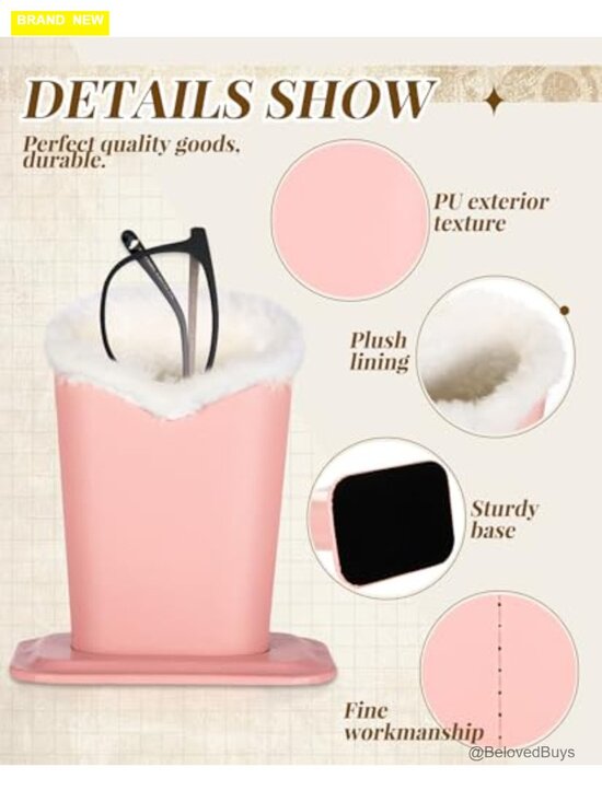 6 Pack Plush Lined Eyeglasses Holder Stand Leather Glasses Case